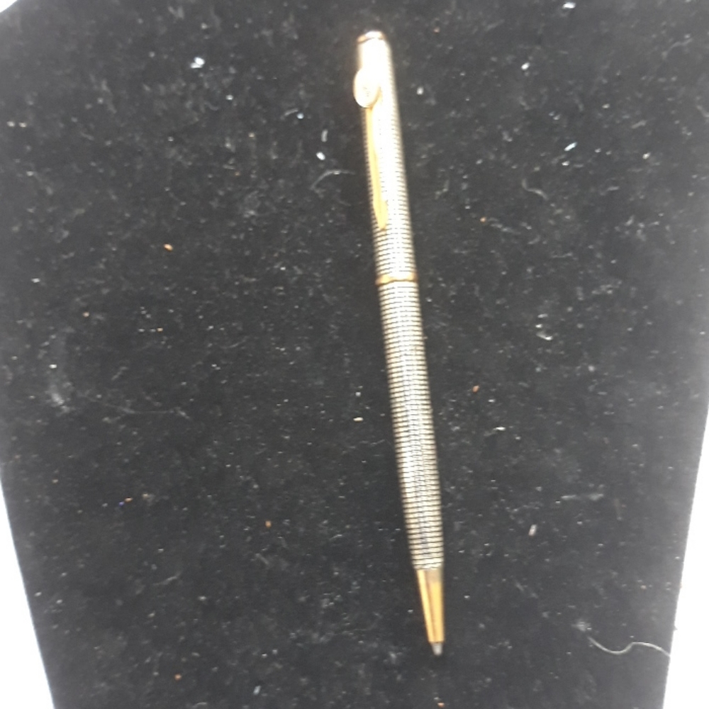 Parker ballpoint pen sterling silver gold trim